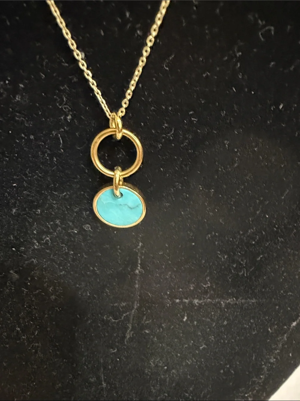 J. Crew Gold-Tone Necklace and Earring Set with Turquoise Discs